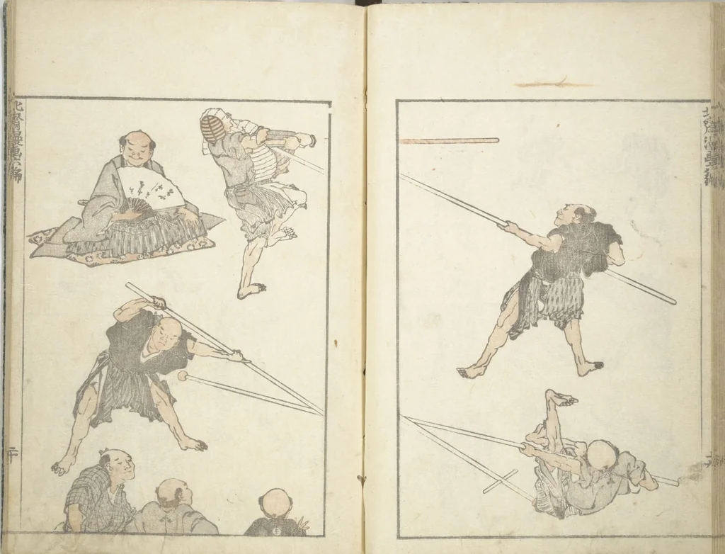 An illustration from Transmitting the Spirit, Revealing the Form of Things, Volume 1 to 15 of Hokusai Sketchbooks (Denshin kaishu: Hokusai manga, shohen - jugohen), 1848, leaf 22