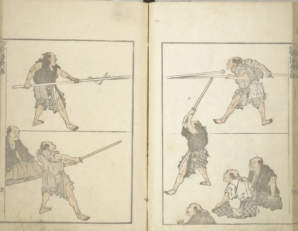 An illustration from Transmitting the Spirit, Revealing the Form of Things, Volume 1 to 15 of Hokusai Sketchbooks (Denshin kaishu: Hokusai manga, shohen - jugohen), 1848, leaf 23