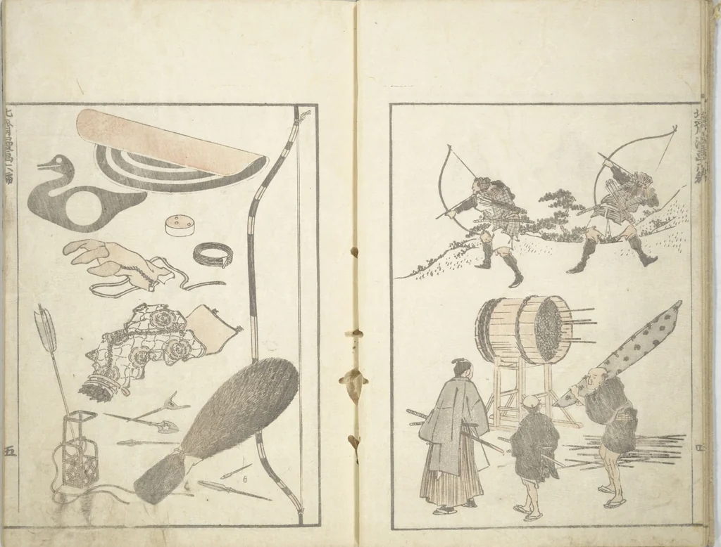 An illustration from Transmitting the Spirit, Revealing the Form of Things, Volume 1 to 15 of Hokusai Sketchbooks (Denshin kaishu: Hokusai manga, shohen - jugohen), 1848, leaf 7