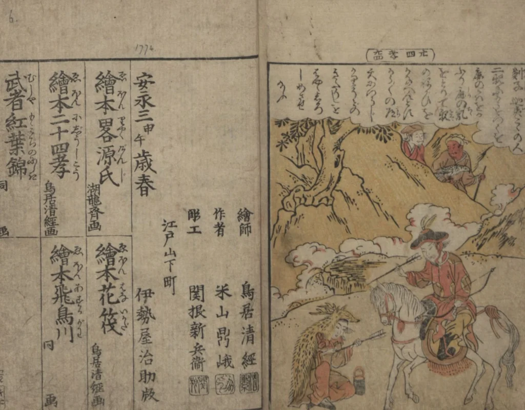 An illustration from Twenty-four Instances of Filial Piety (Ehon nijūshi kō 絵本廿四孝), 1774, leaf 15