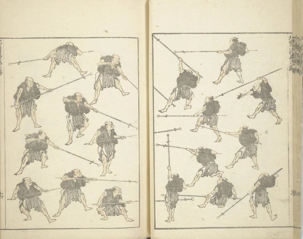 An illustration from Transmitting the Spirit, Revealing the Form of Things, Volume 1 to 15 of Hokusai Sketchbooks (Denshin kaishu: Hokusai manga, shohen - jugohen), 1848, leaf 18