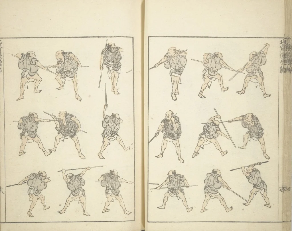 An illustration from Transmitting the Spirit, Revealing the Form of Things, Volume 1 to 15 of Hokusai Sketchbooks (Denshin kaishu: Hokusai manga, shohen - jugohen), 1848, leaf 19