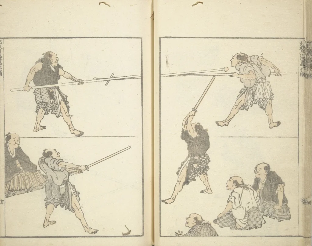 An illustration from Transmitting the Spirit, Revealing the Form of Things, Volume 1 to 15 of Hokusai Sketchbooks (Denshin kaishu: Hokusai manga, shohen - jugohen), 1848, leaf 22