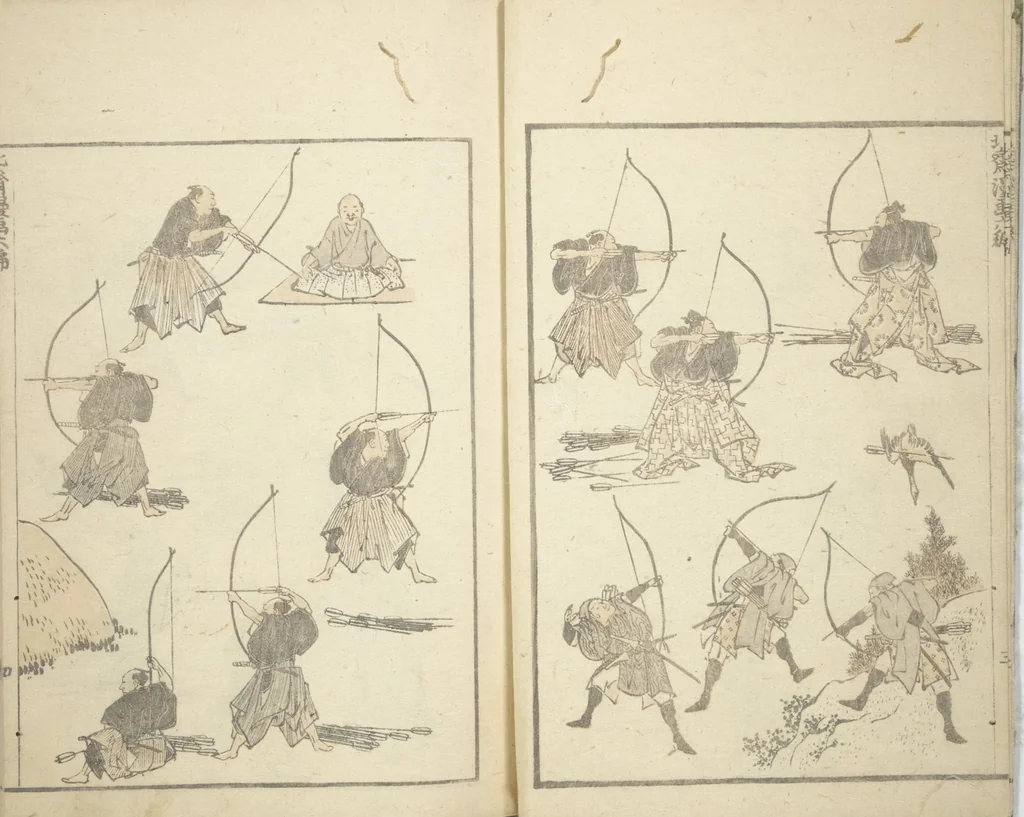 An illustration from Transmitting the Spirit, Revealing the Form of Things, Volume 1 to 15 of Hokusai Sketchbooks (Denshin kaishu: Hokusai manga, shohen - jugohen), 1848, leaf 5