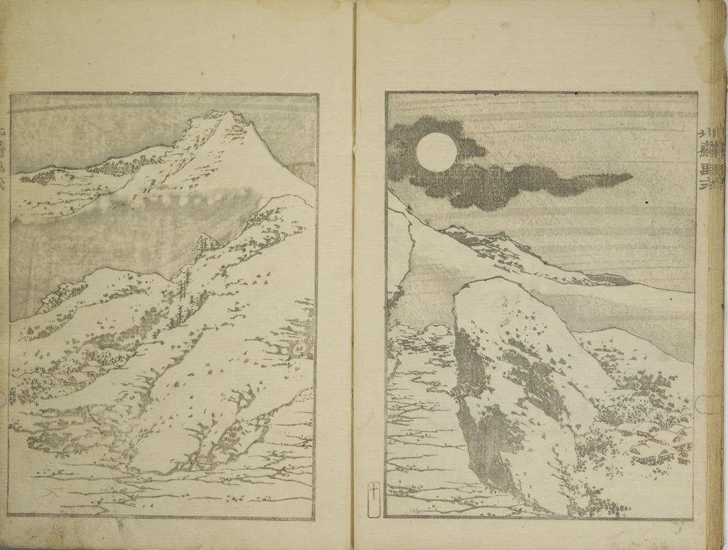 An illustration from Picture Album Transmitting the Spirit: The Hokusai Drawing Style (Denshin gafu Hokusai gashiki), 1819, leaf 14