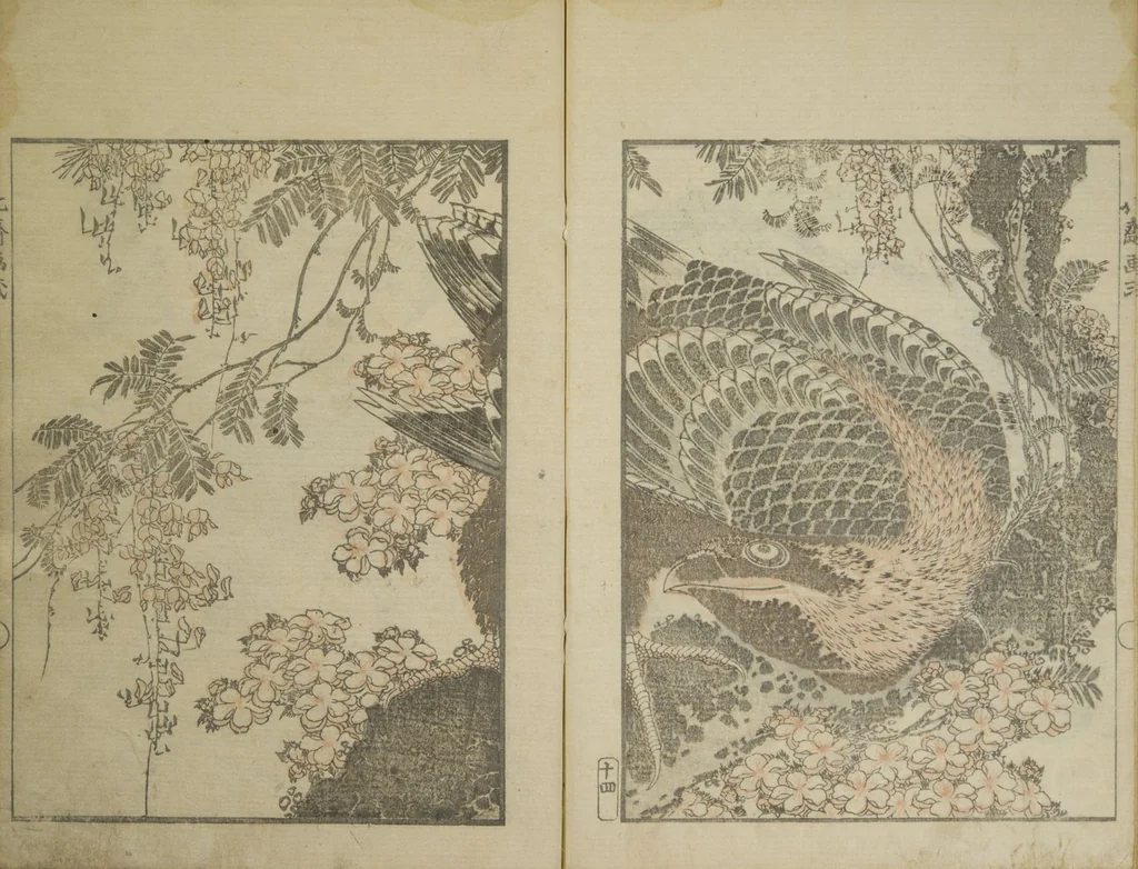 An illustration from Picture Album Transmitting the Spirit: The Hokusai Drawing Style (Denshin gafu Hokusai gashiki), 1819, leaf 18