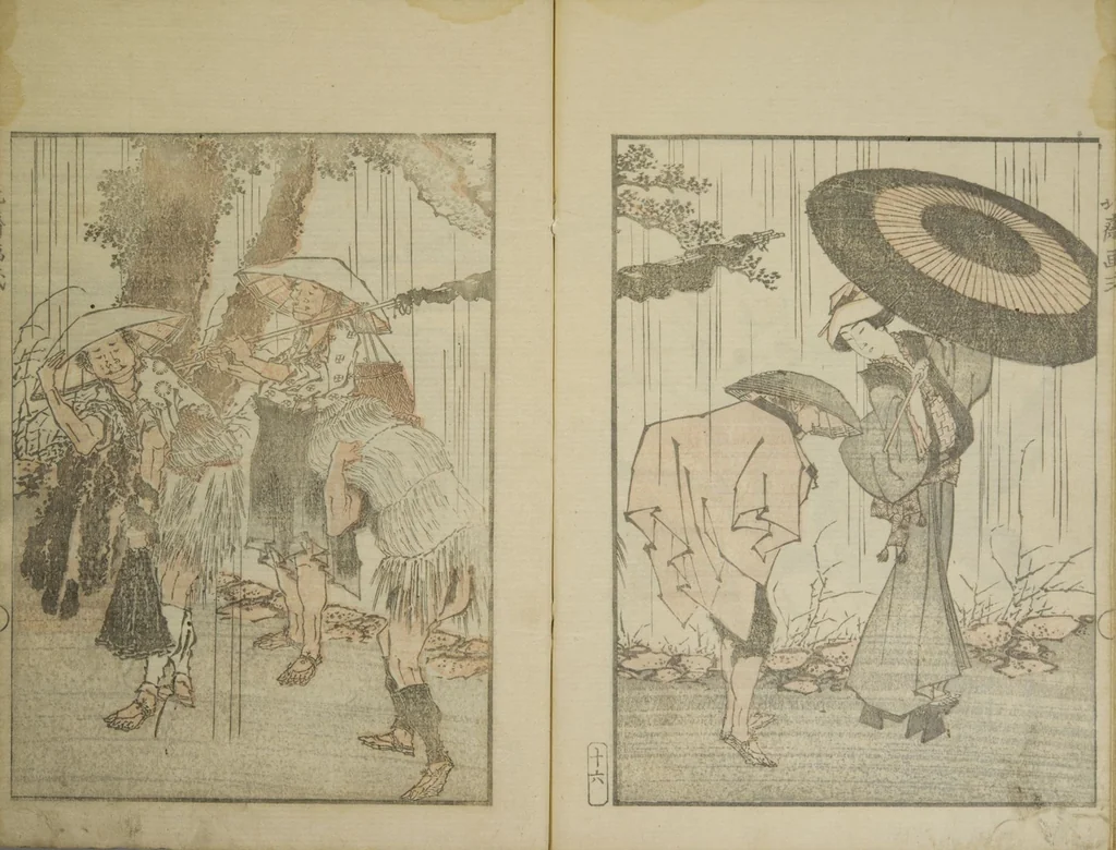 An illustration from Picture Album Transmitting the Spirit: The Hokusai Drawing Style (Denshin gafu Hokusai gashiki), 1819, leaf 20