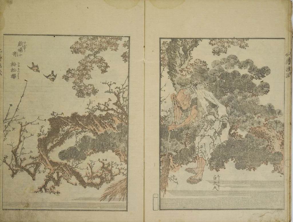 An illustration from Picture Album Transmitting the Spirit: The Hokusai Drawing Style (Denshin gafu Hokusai gashiki), 1819, leaf 5