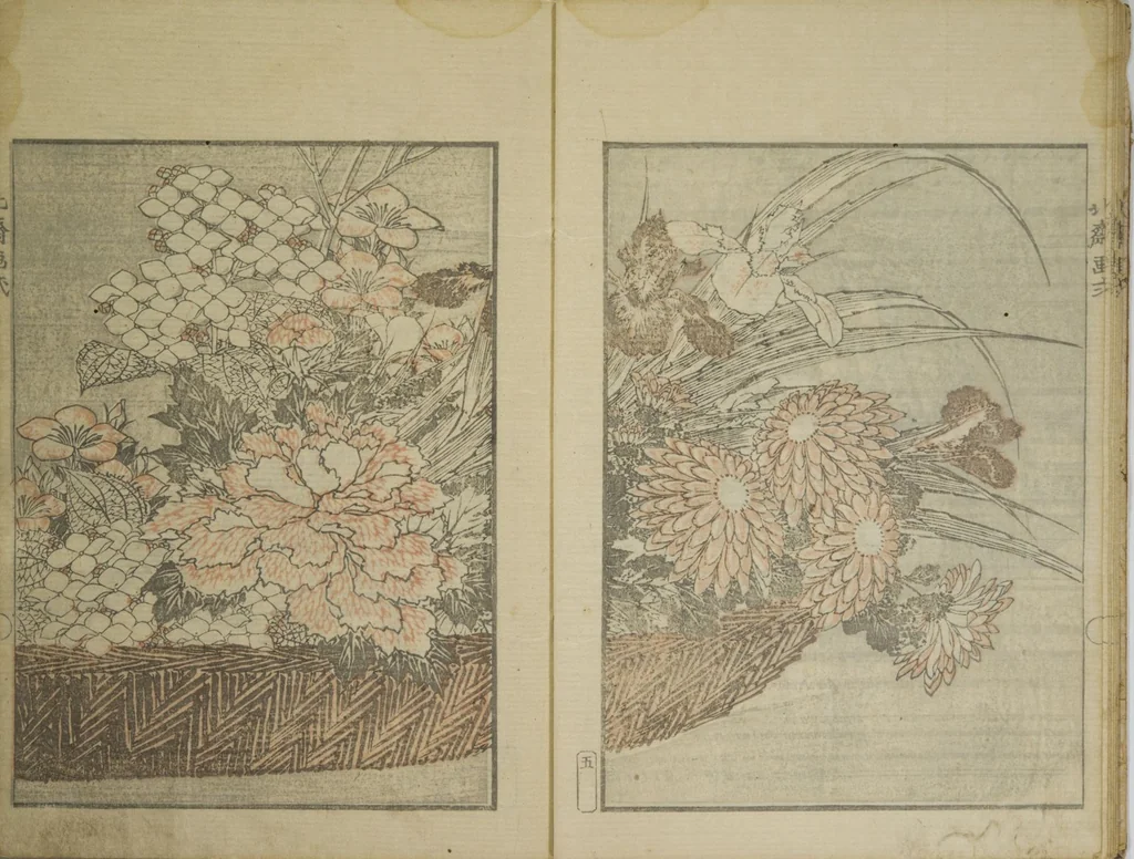 An illustration from Picture Album Transmitting the Spirit: The Hokusai Drawing Style (Denshin gafu Hokusai gashiki), 1819, leaf 9