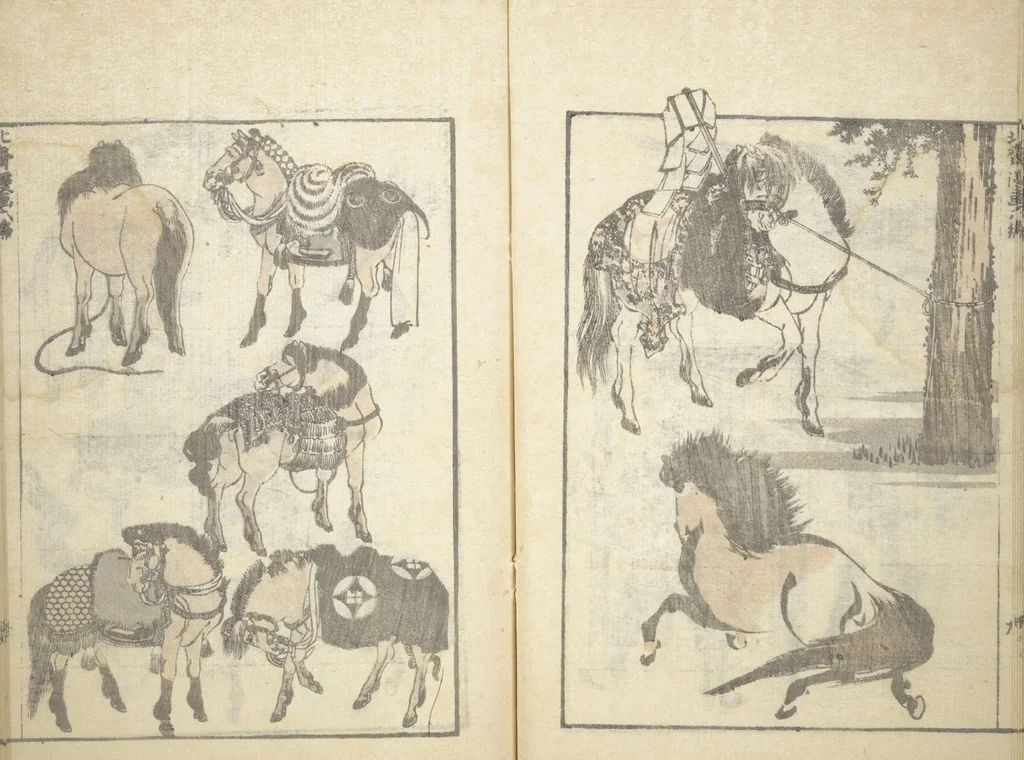 An illustration from Transmitting the Spirit, Revealing the Form of Things, Volume 1 to 15 of Hokusai Sketchbooks (Denshin kaishu: Hokusai manga, shohen - jugohen), 1848, leaf 11