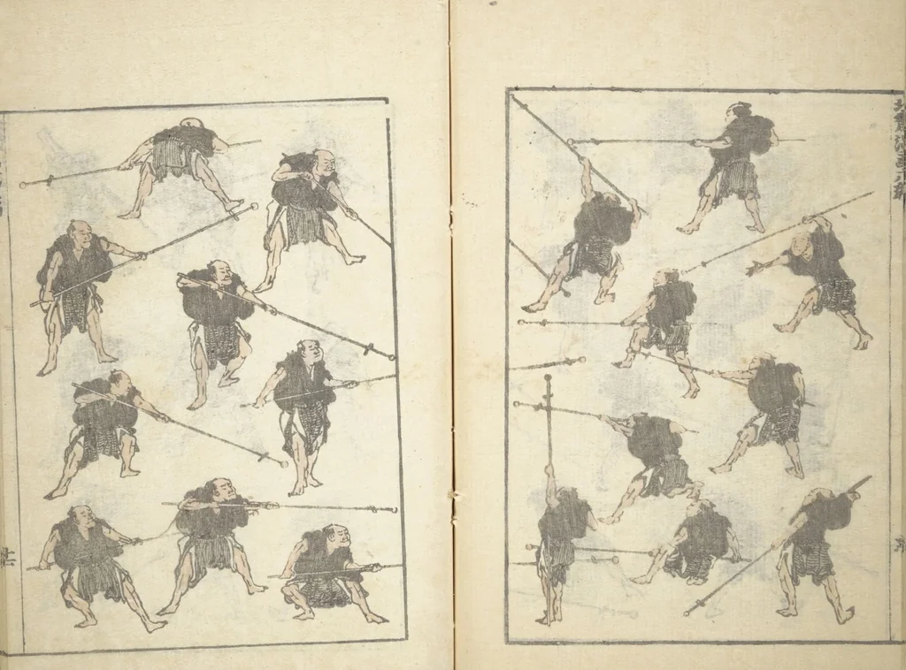 An illustration from Transmitting the Spirit, Revealing the Form of Things, Volume 1 to 15 of Hokusai Sketchbooks (Denshin kaishu: Hokusai manga, shohen - jugohen), 1848, leaf 18