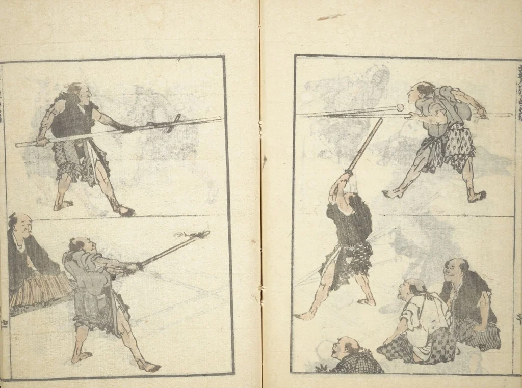 An illustration from Transmitting the Spirit, Revealing the Form of Things, Volume 1 to 15 of Hokusai Sketchbooks (Denshin kaishu: Hokusai manga, shohen - jugohen), 1848, leaf 22