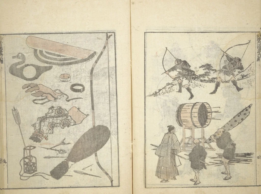 An illustration from Transmitting the Spirit, Revealing the Form of Things, Volume 1 to 15 of Hokusai Sketchbooks (Denshin kaishu: Hokusai manga, shohen - jugohen), 1848, leaf 6