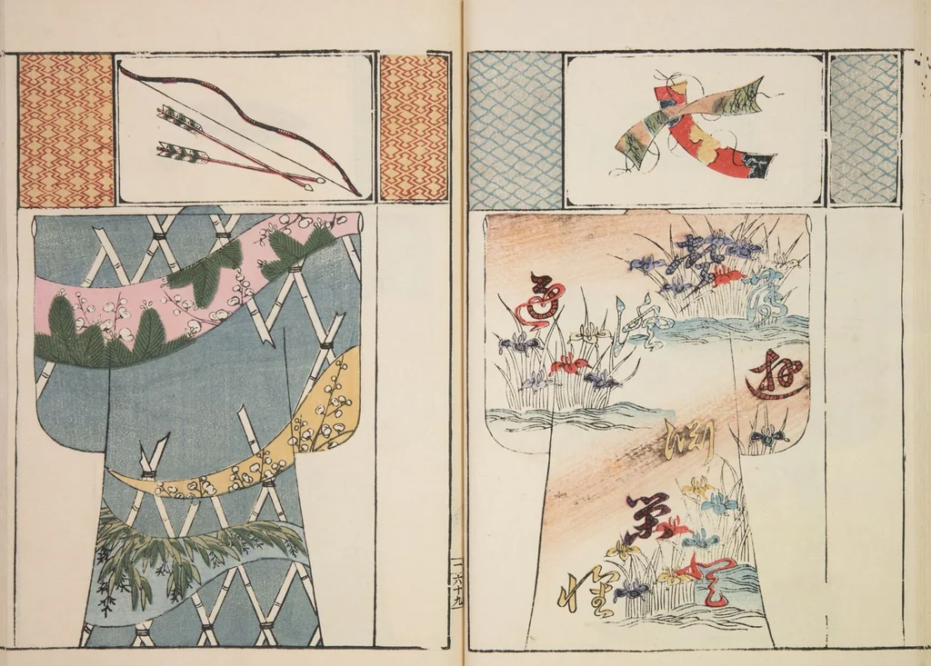 An illustration from Moyō hinagata miyako no nishiki / [henshū Yamanaka Kichirobē] : [volume 3], 1886, leaf 17