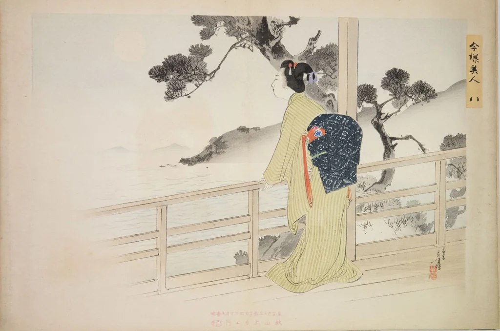 An illustration from Kyōiku imayō bijin fūzoku zen, 1898, leaf 10