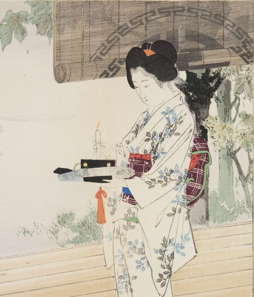 An illustration from Kyōiku imayō bijin fūzoku zen, 1898, leaf 9