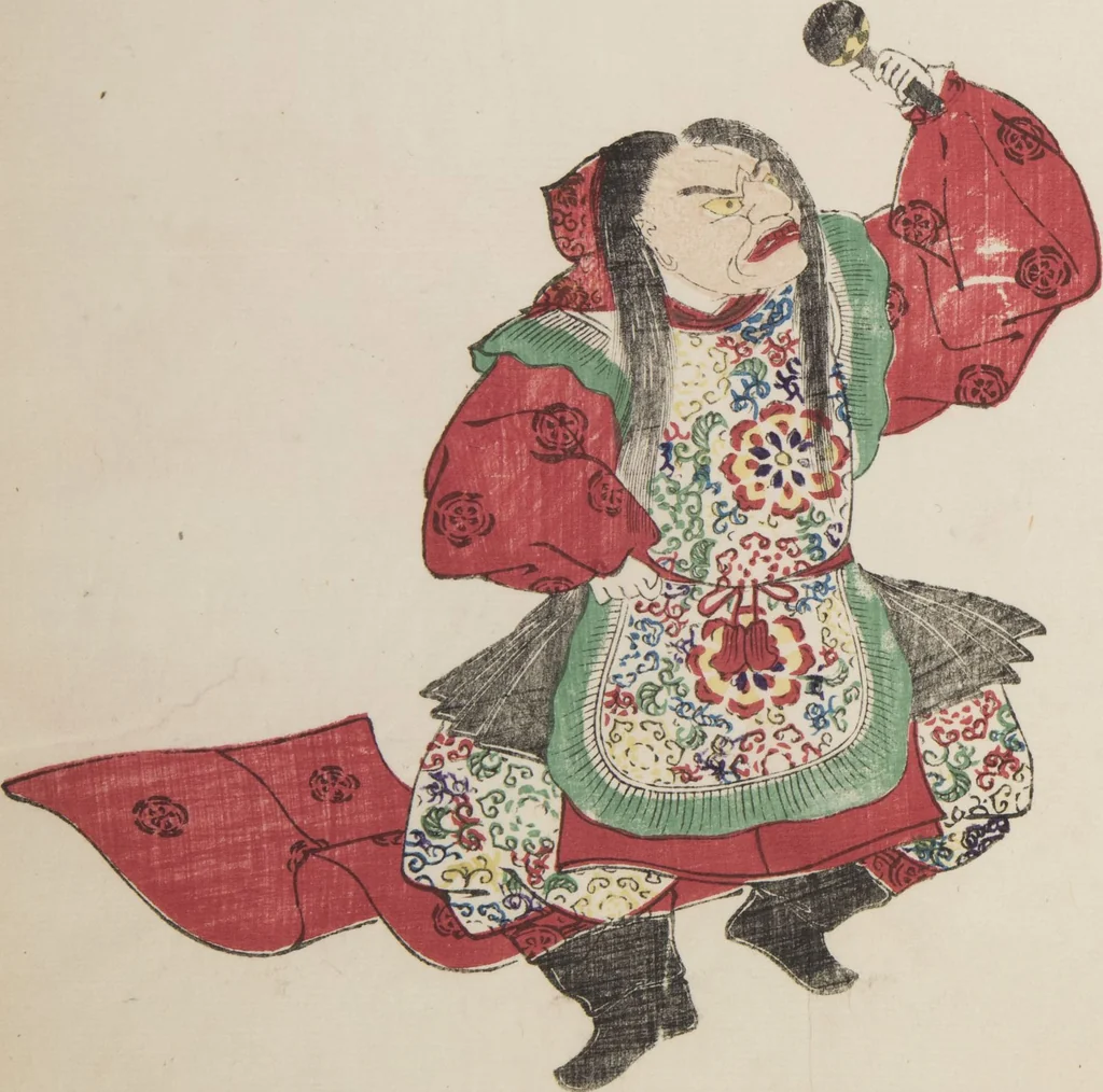An illustration from Illustrations on Bugaku (Bugakuzu), 1828, leaf 10