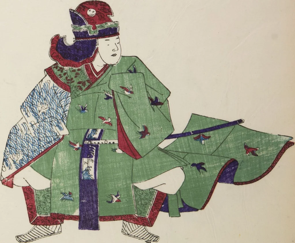An illustration from Illustrations on Bugaku (Bugakuzu), 1828, leaf 20