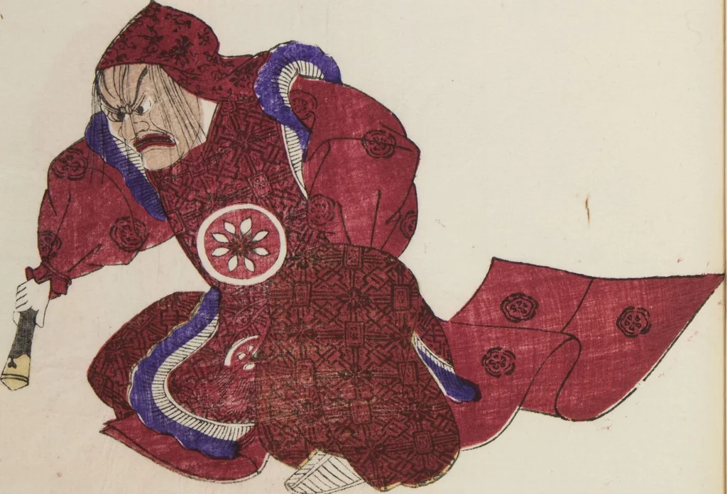 An illustration from Illustrations on Bugaku (Bugakuzu), 1828, leaf 24