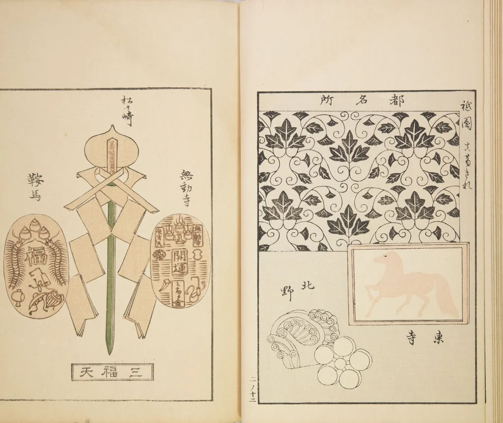An illustration from Chiyomikusa (Book on Design) : [volume 2], 1899, leaf 14