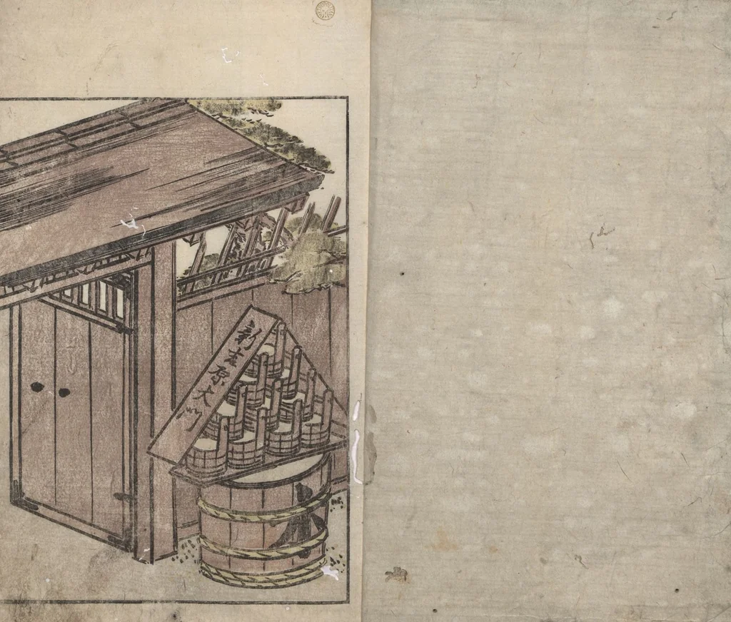 An illustration from Mirror of the Beauties of the Green-houses (Seirō bijin awase sugata kagami) : [volume 3], 1776, leaf 2