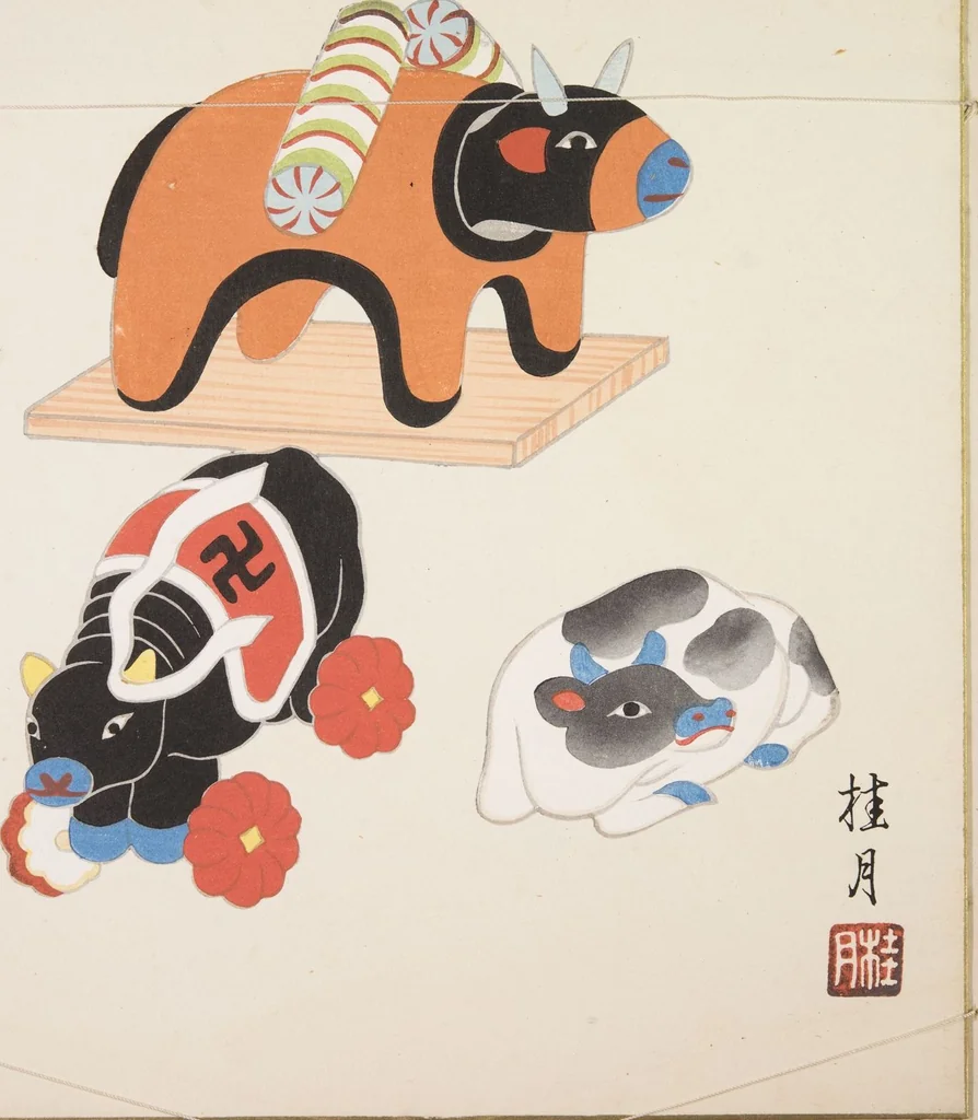An illustration from Japanese Folk Toys (Kyōdo gangu shū : haru), 1935, leaf 37