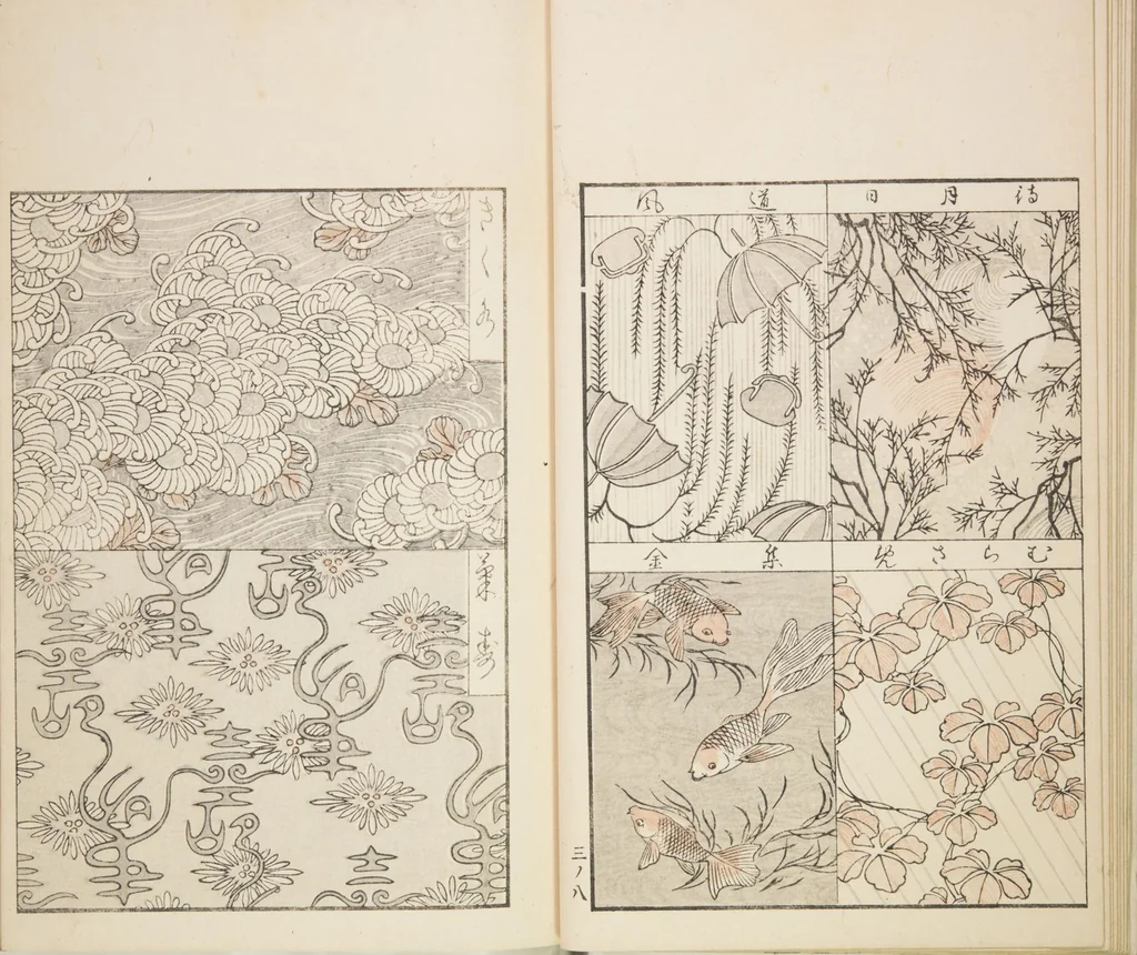 An illustration from Chiyomikusa (Book on Design) : [volume 3], 1901, leaf 10