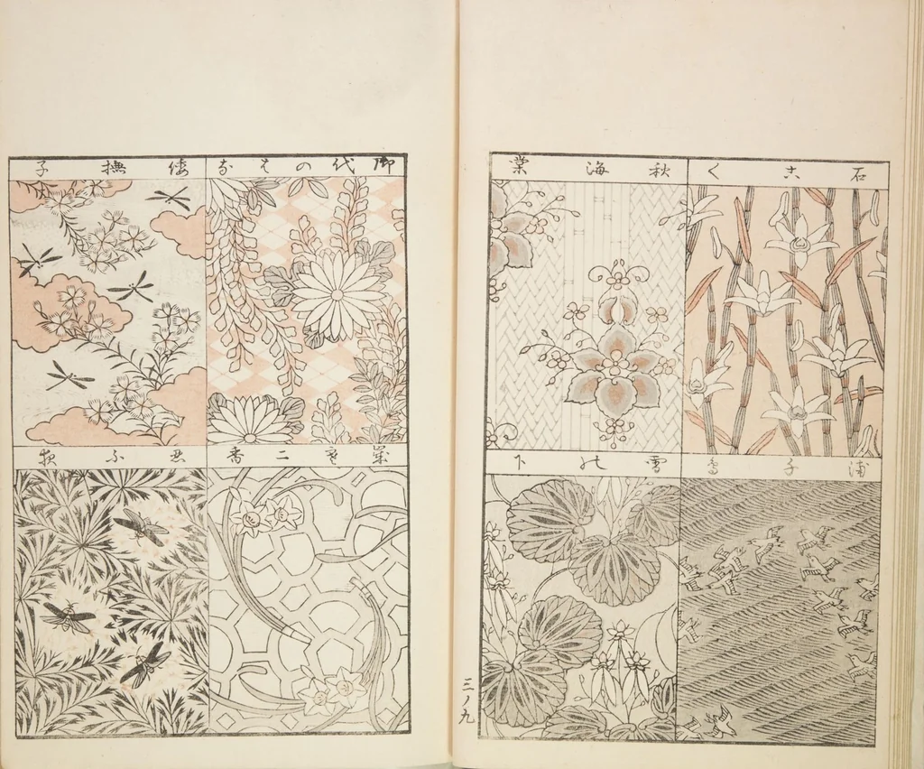 An illustration from Chiyomikusa (Book on Design) : [volume 3], 1901, leaf 11