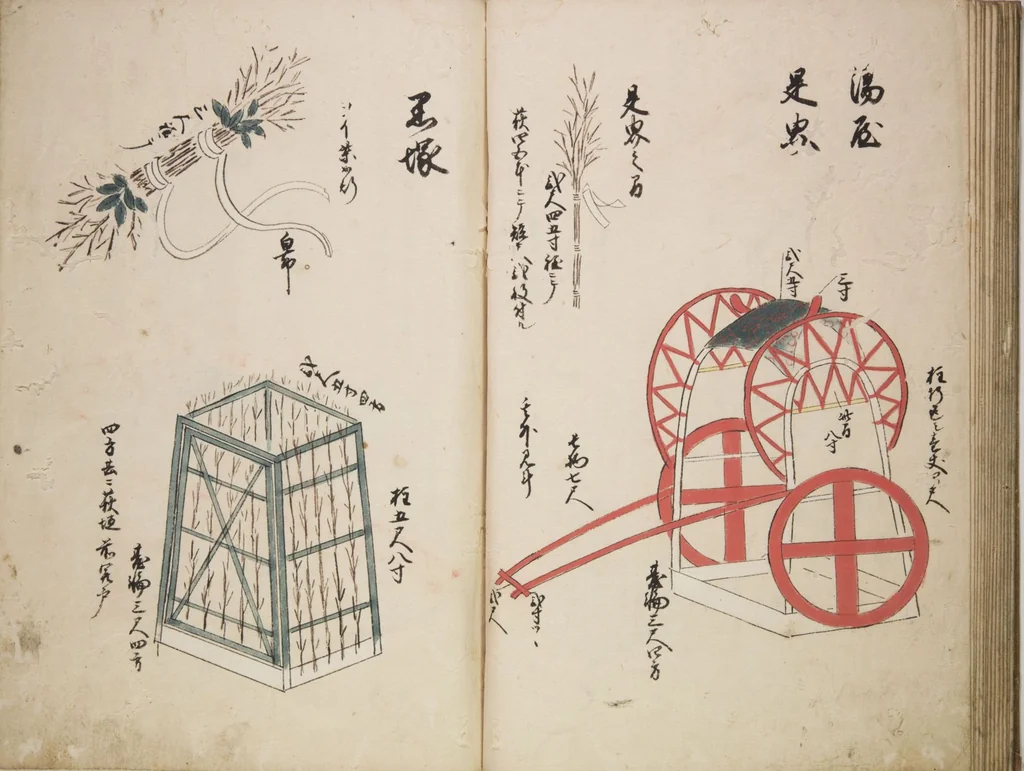 An illustration from Illustrated handbook of props for Noh drama (Onō tsukurimono zue), leaf 16