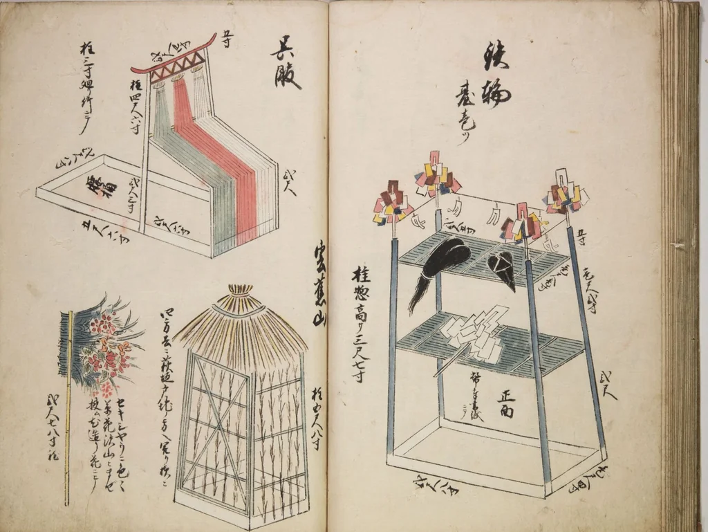An illustration from Illustrated handbook of props for Noh drama (Onō tsukurimono zue), leaf 23