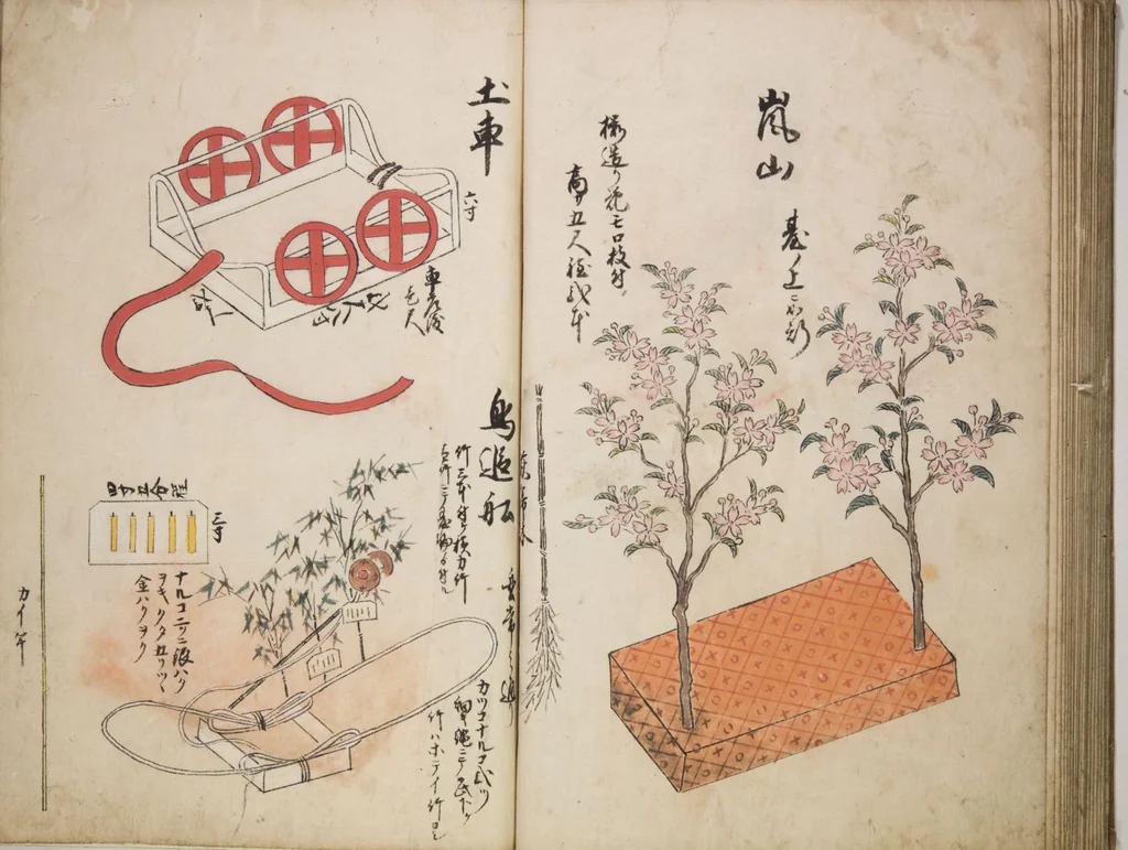 An illustration from Illustrated handbook of props for Noh drama (Onō tsukurimono zue), leaf 24