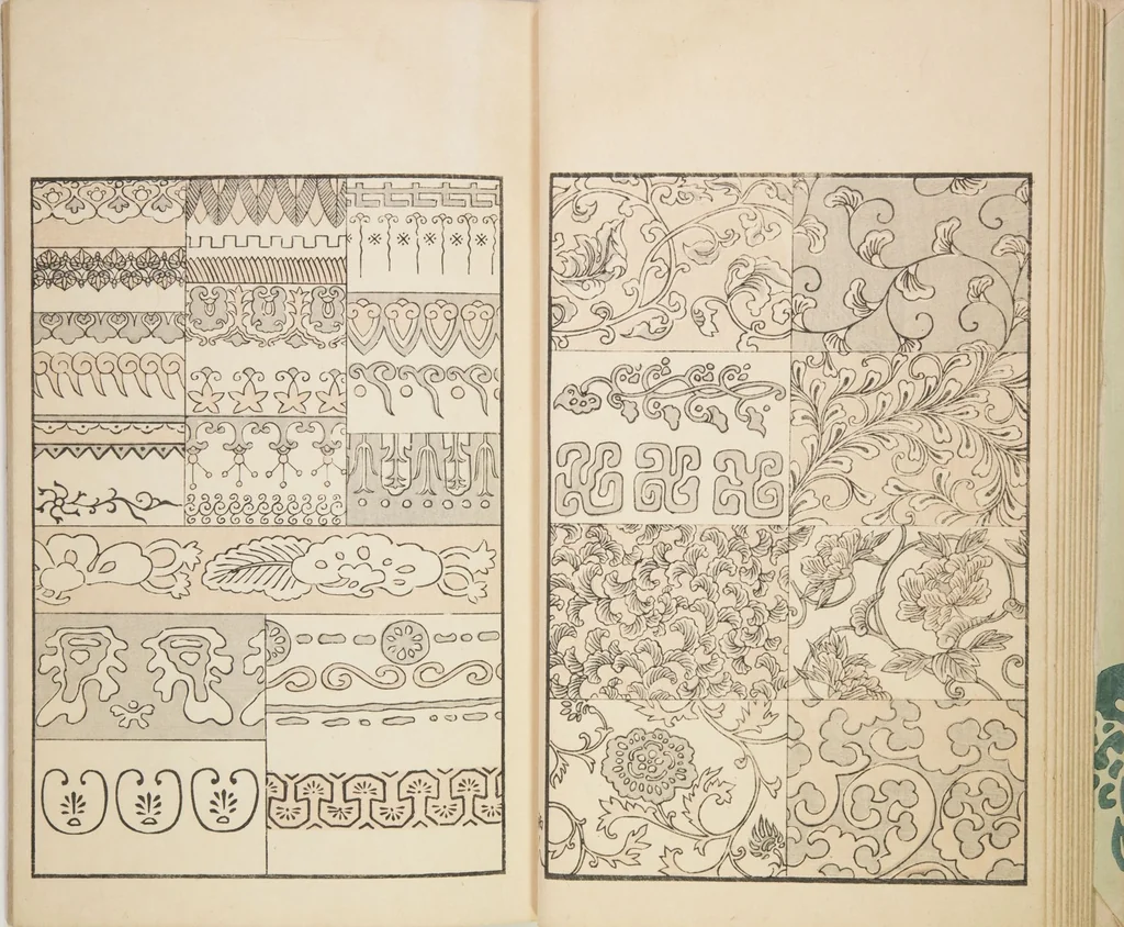 An illustration from Chiyomikusa (Book on Design) : [volume 1], 1899, leaf 11