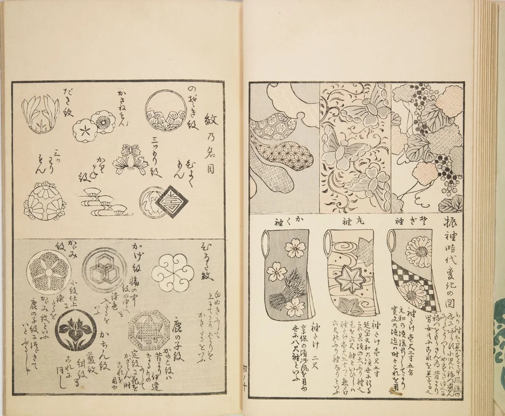 An illustration from Chiyomikusa (Book on Design) : [volume 1], 1899, leaf 13