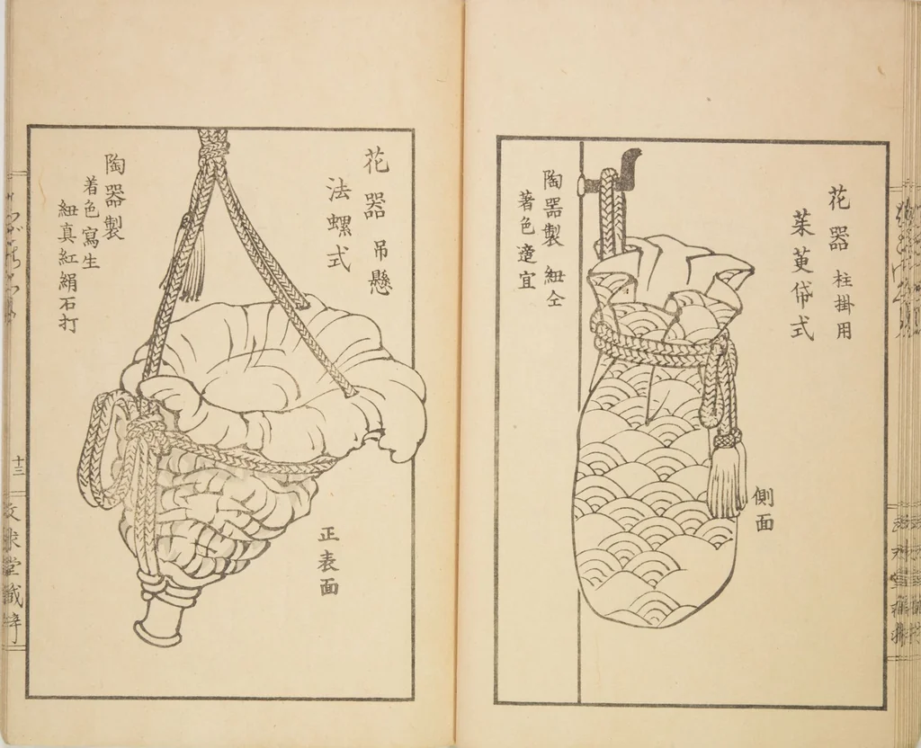 An illustration from New Ideas for Designs (Shin’an ishō chigozakura), 1890, leaf 16