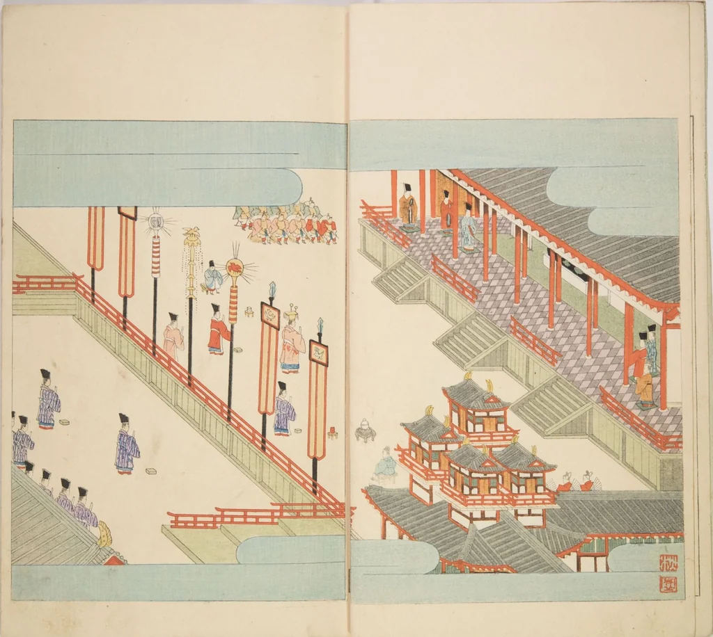 An illustration from Illustrated Journal of Japanese History no. 11-13 (Kokusho Gaho : Nihon Rekishi Gaho) : [volume 11], 1893, leaf 4