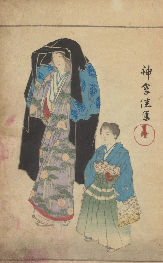 An illustration from Miyako no omokage : bekkō kyōzome / Kamisaka Yoshitaka cho ga, 1890, leaf 3