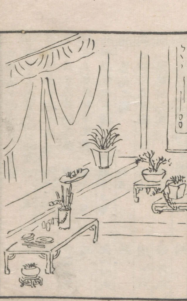 An illustration from Chokunyū juen zuroku / Tanomura Shōsai henshū - Volume 3, 1881, leaf 17