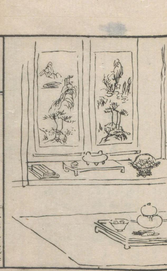 An illustration from Chokunyū juen zuroku / Tanomura Shōsai henshū - Volume 3, 1881, leaf 39