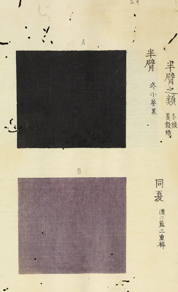 An illustration from Patterns of Brocades Worn at Court (Shōzoku shokumon zue 装束織文図会), 1815, leaf 37
