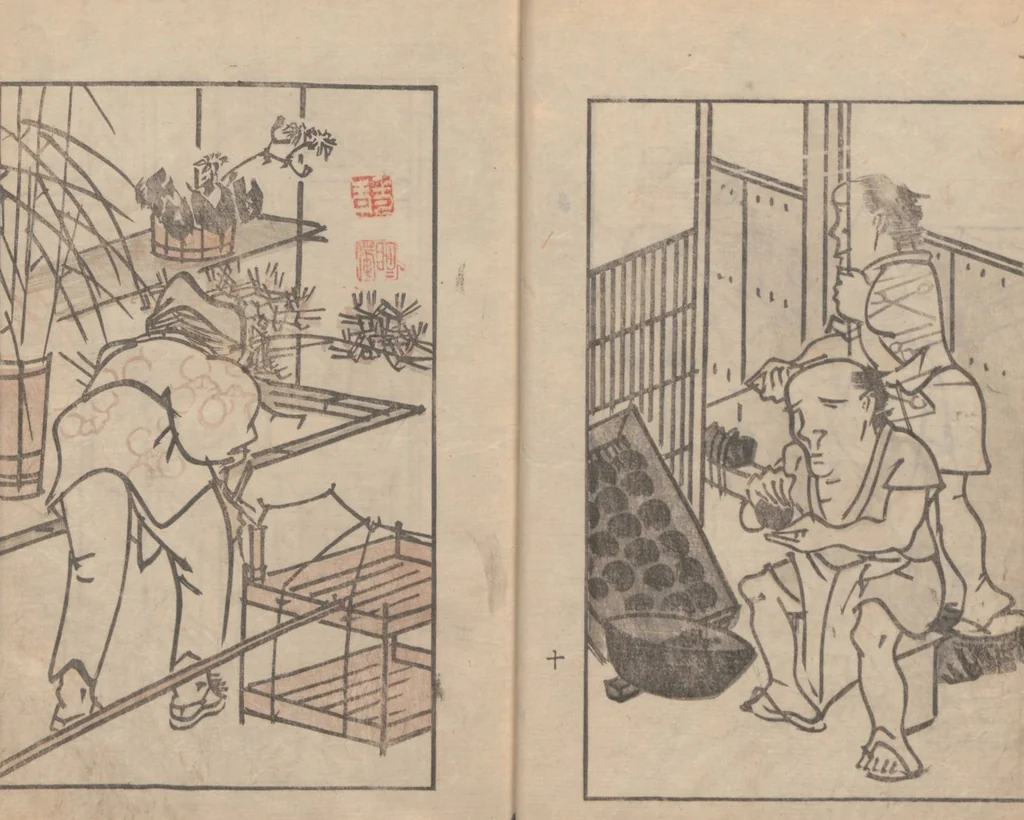 An illustration from Suiseki Picture Album (Suiseki gafu 水石画譜), 1814, leaf 15