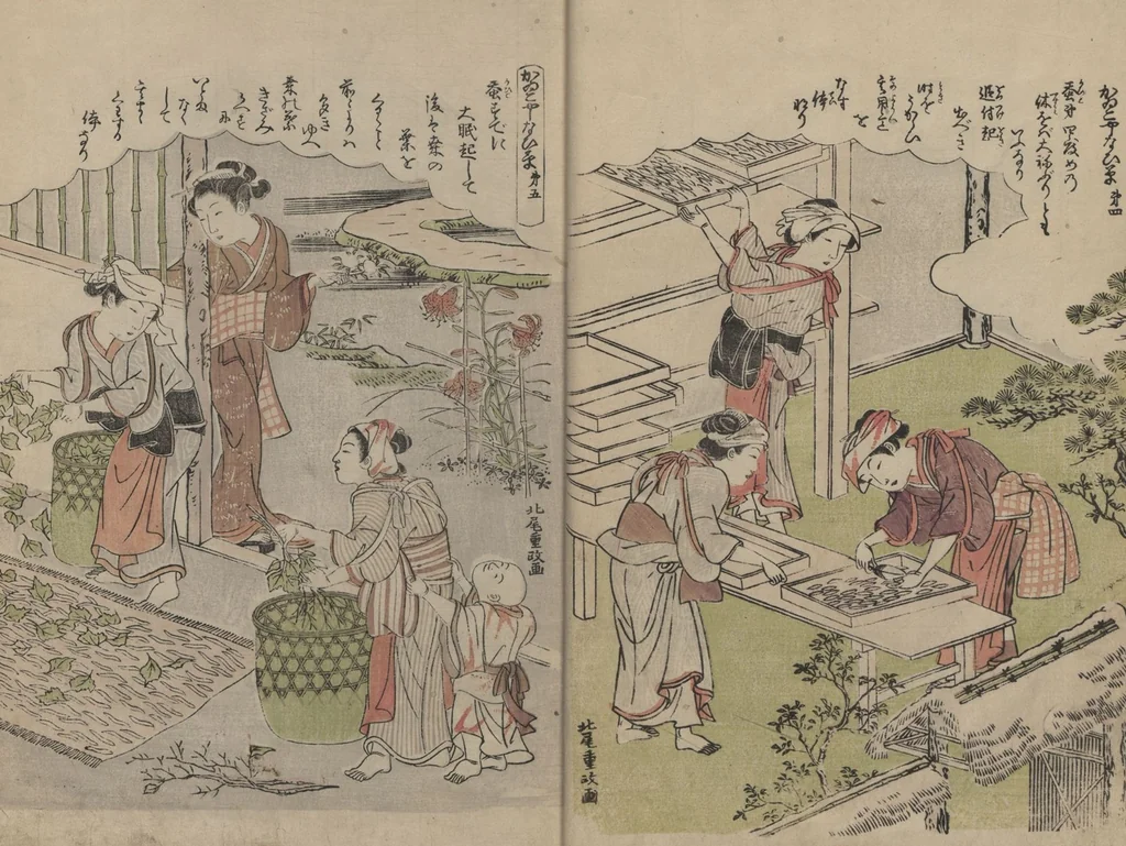 An illustration from Picture Book of Brocades with Precious Threads (Ehon takara no itosuji), 1786, leaf 4