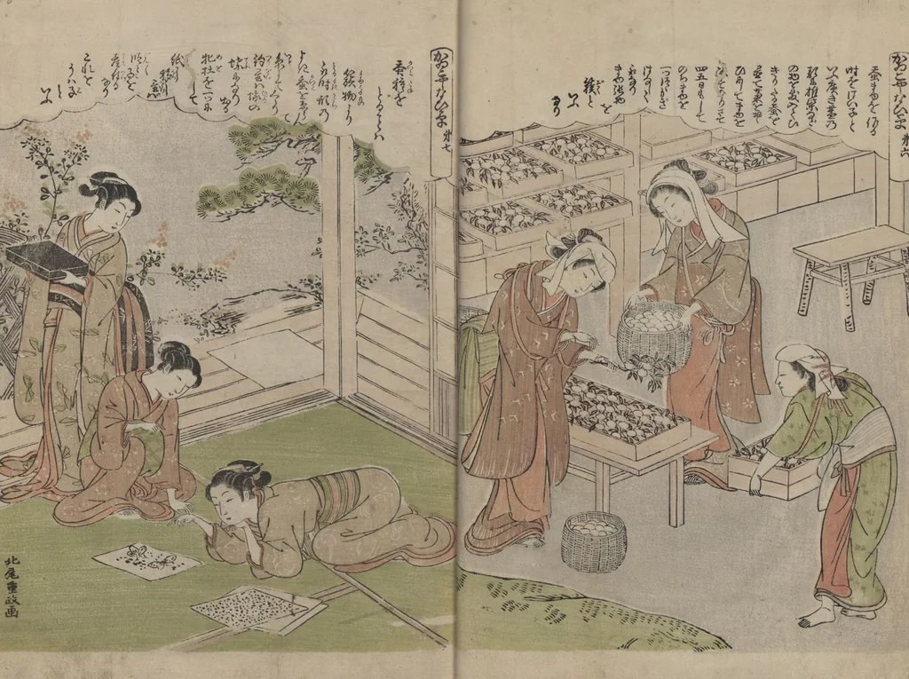 An illustration from Picture Book of Brocades with Precious Threads (Ehon takara no itosuji), 1786, leaf 5