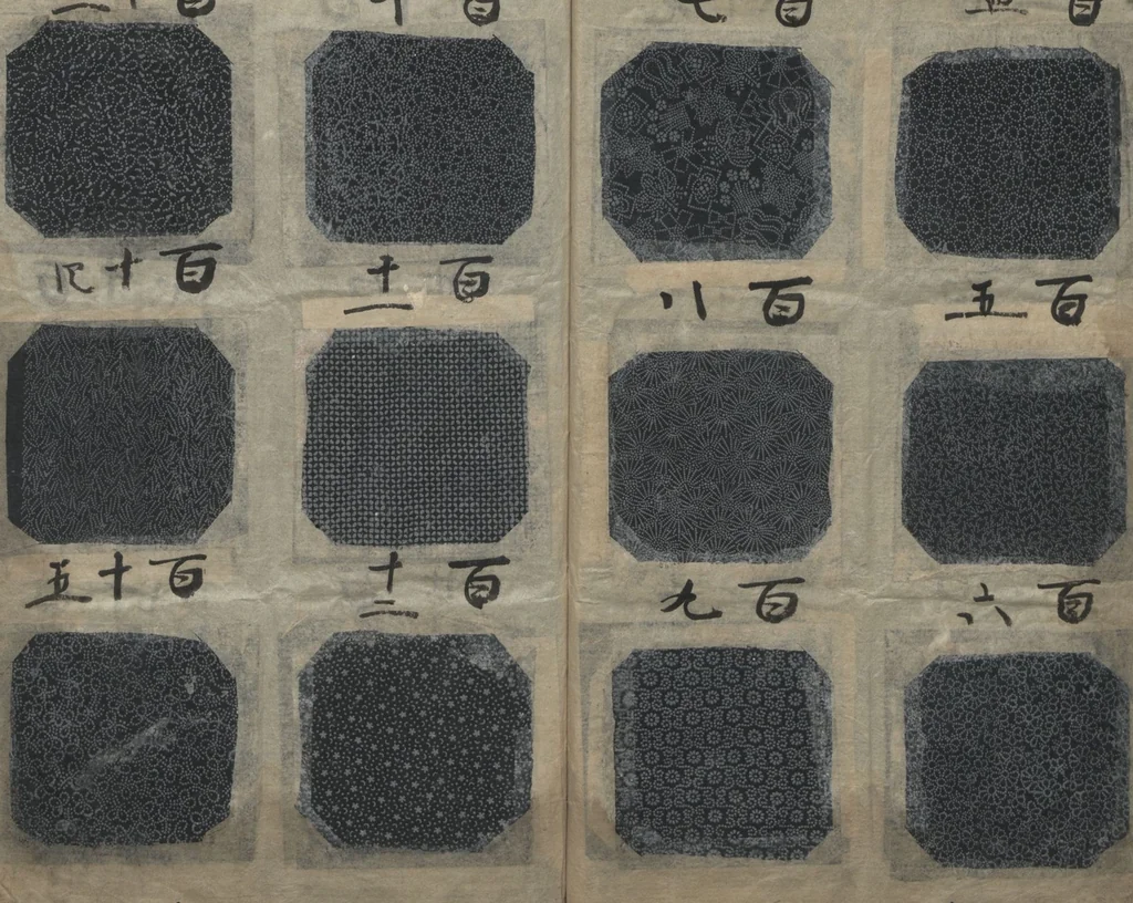 An illustration from Book of Designs: Katazome mihonchō, 1680, leaf 12