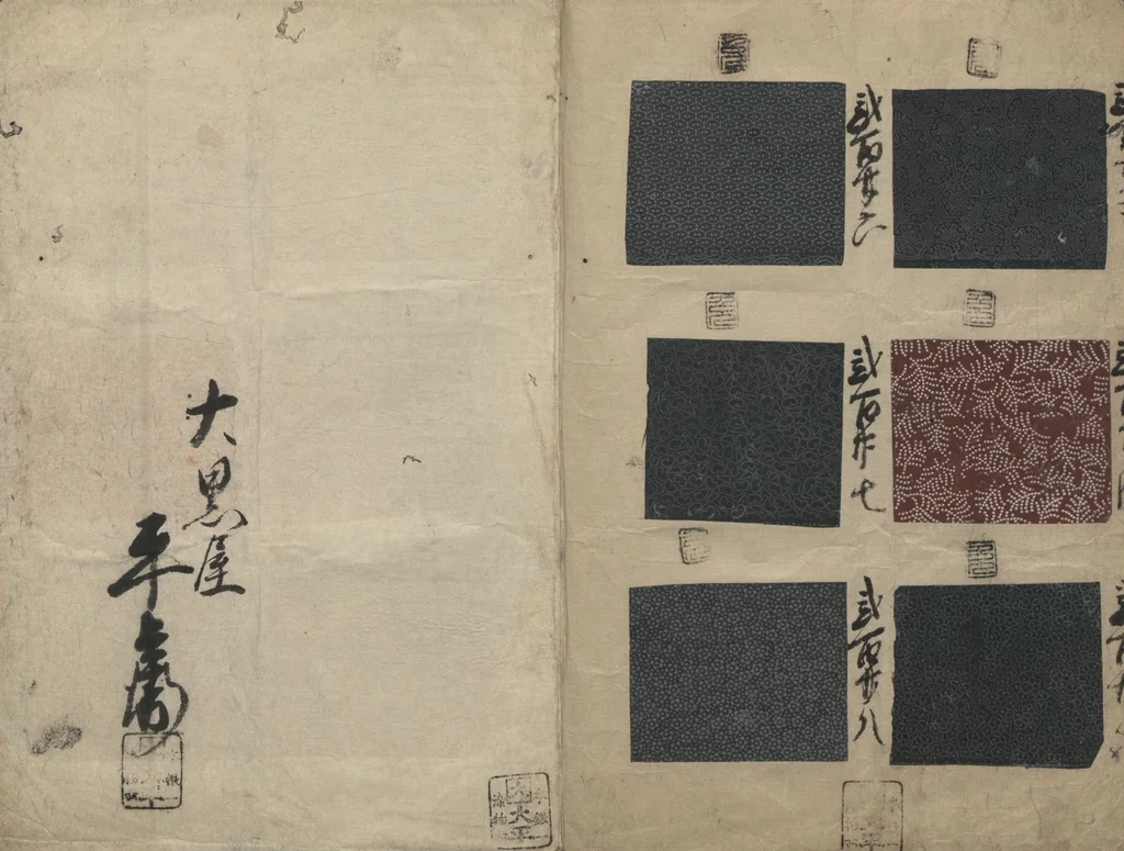 An illustration from Book of Designs (Inu jirushi Shin Komon chō 戌印 新小紋帳 ), 1680, leaf 23