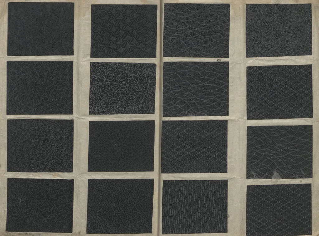An illustration from Book of Designs (Kame jirushi Shin Komon hon chō 亀印 新小紋本帳 ), 1680, leaf 13