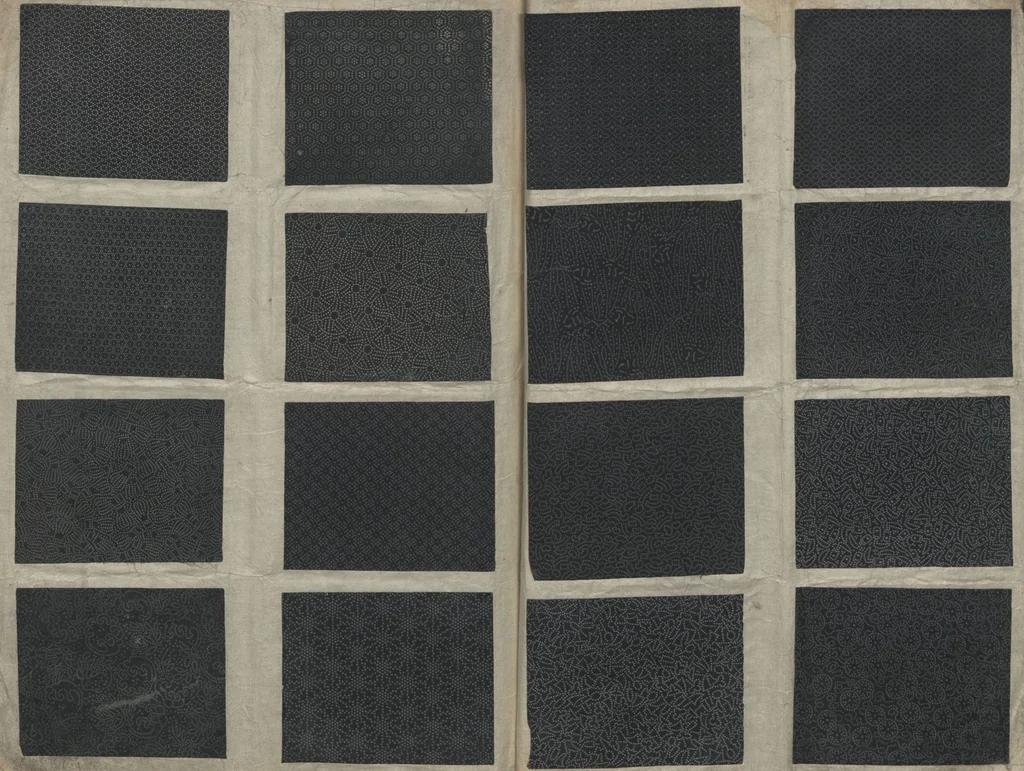 An illustration from Book of Designs (Kame jirushi Shin Komon hon chō 亀印 新小紋本帳 ), 1680, leaf 17