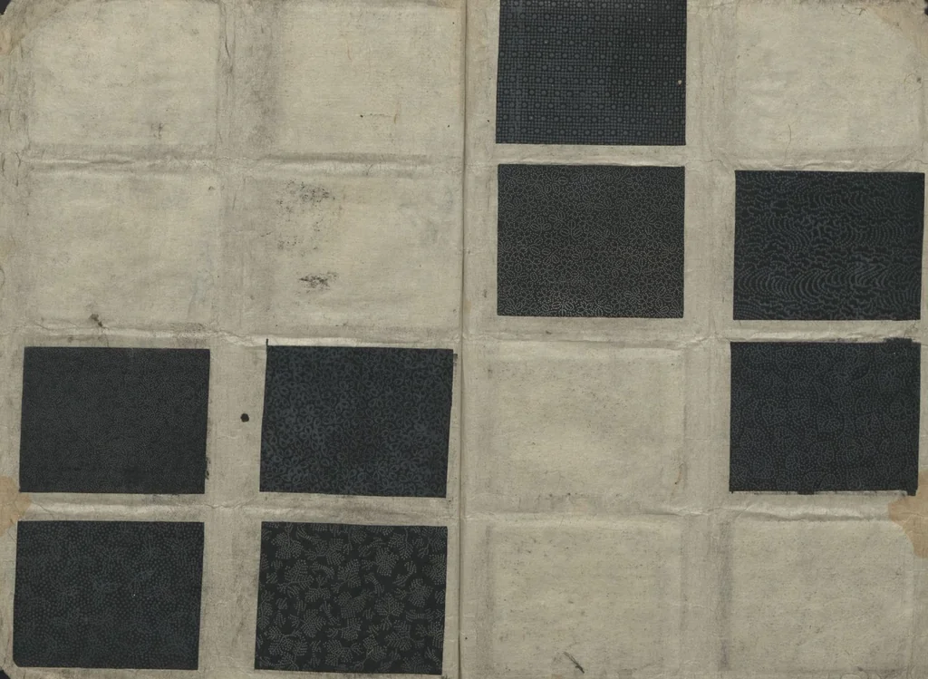 An illustration from Book of Designs (Kame jirushi Shin Komon hon chō 亀印 新小紋本帳 ), 1680, leaf 28