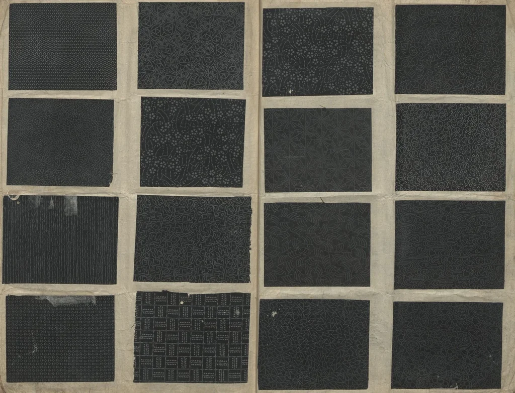 An illustration from Book of Designs (Kame jirushi Shin Komon hon chō 亀印 新小紋本帳 ), 1680, leaf 4