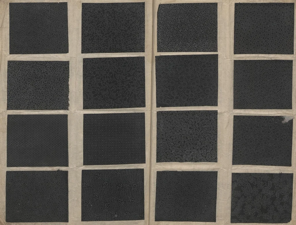 An illustration from Book of Designs (Kame jirushi Shin Komon hon chō 亀印 新小紋本帳 ), 1680, leaf 6