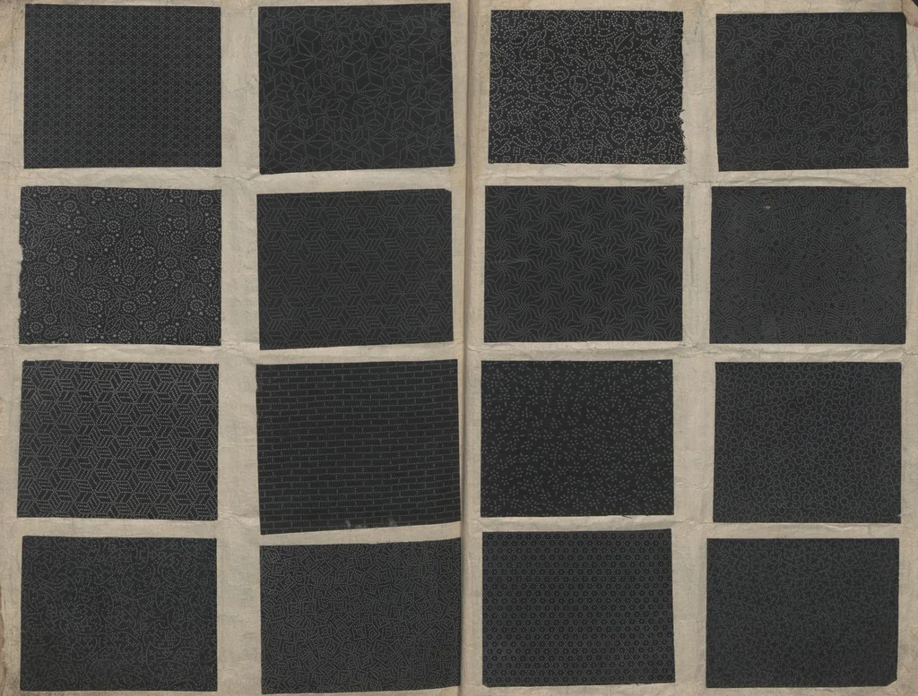 An illustration from Book of Designs (Kame jirushi Shin Komon hon chō 亀印 新小紋本帳 ), 1680, leaf 8
